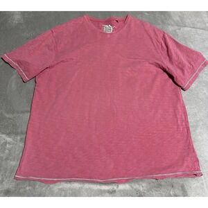 True Grit Shirt Mens XXL Pull Over Short Sleeve Faded Beach Grunge Raw Hem